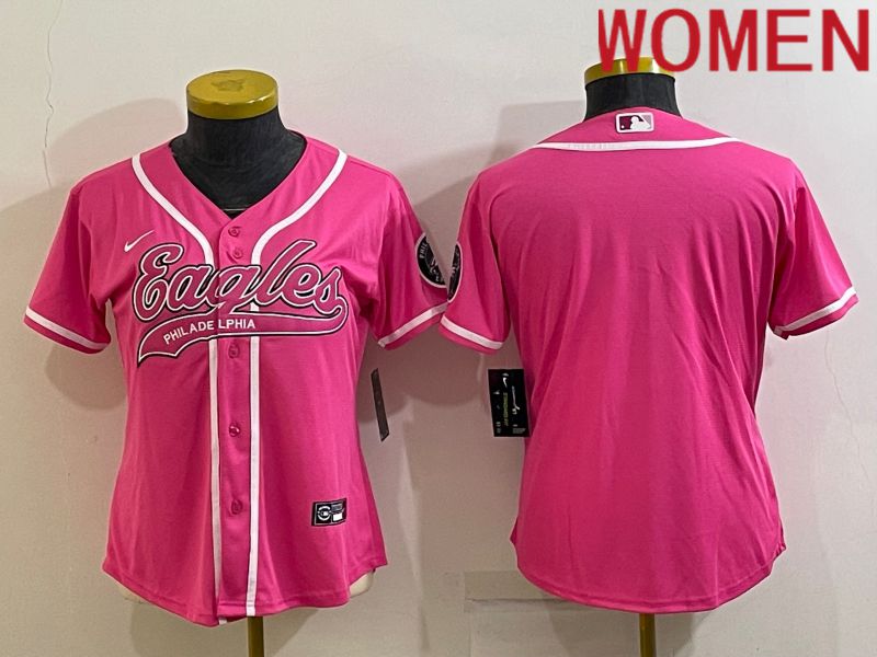 Women Philadelphia Eagles Blank Pink 2022 Nike Co branded NFL Jerseys->new orleans saints->NFL Jersey